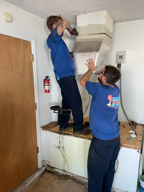 AC system replacement by the I Need The Plumber and AC Team