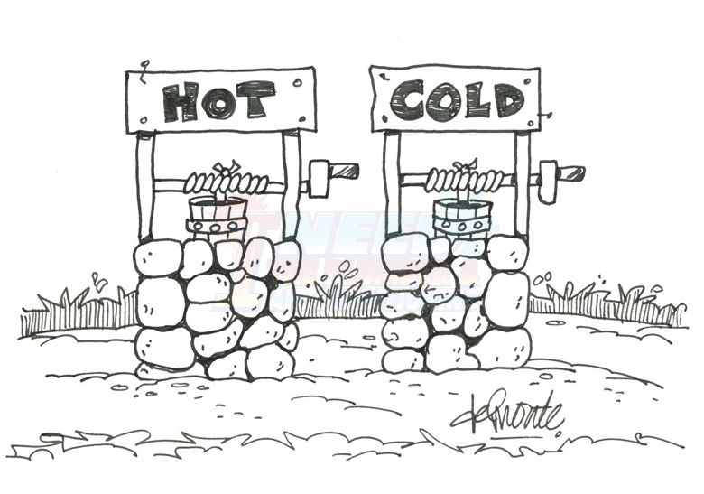 Hot Cold Water Heater Cartoon