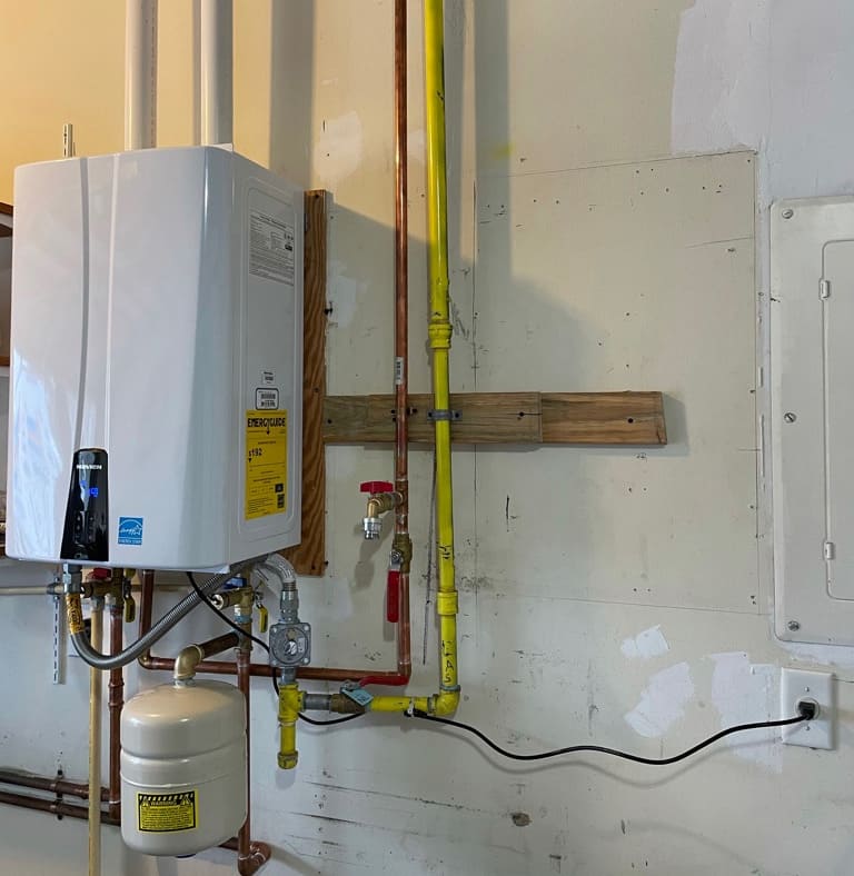 installed a tankless gas water heater system no gas leak and no worry of monoxide poisoning